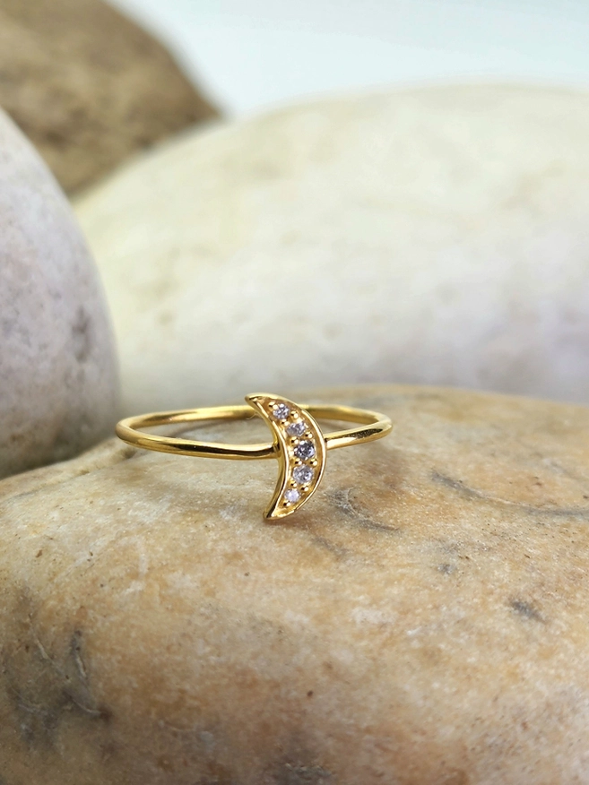 Vermeil Moon Ring